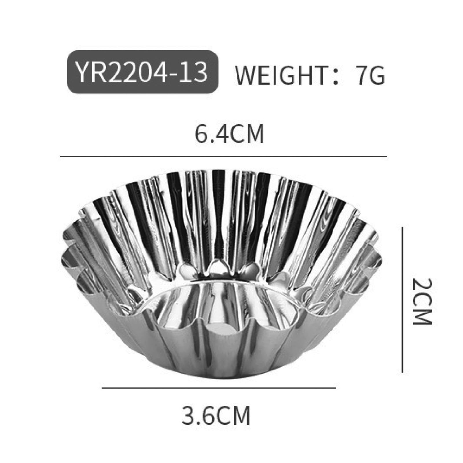 30 pezzi Ø 6,4 cm, stampo per torta uova, riutilizzabile, in acciaio inox, per cupcake, per budini, torte, biscotti, muffin