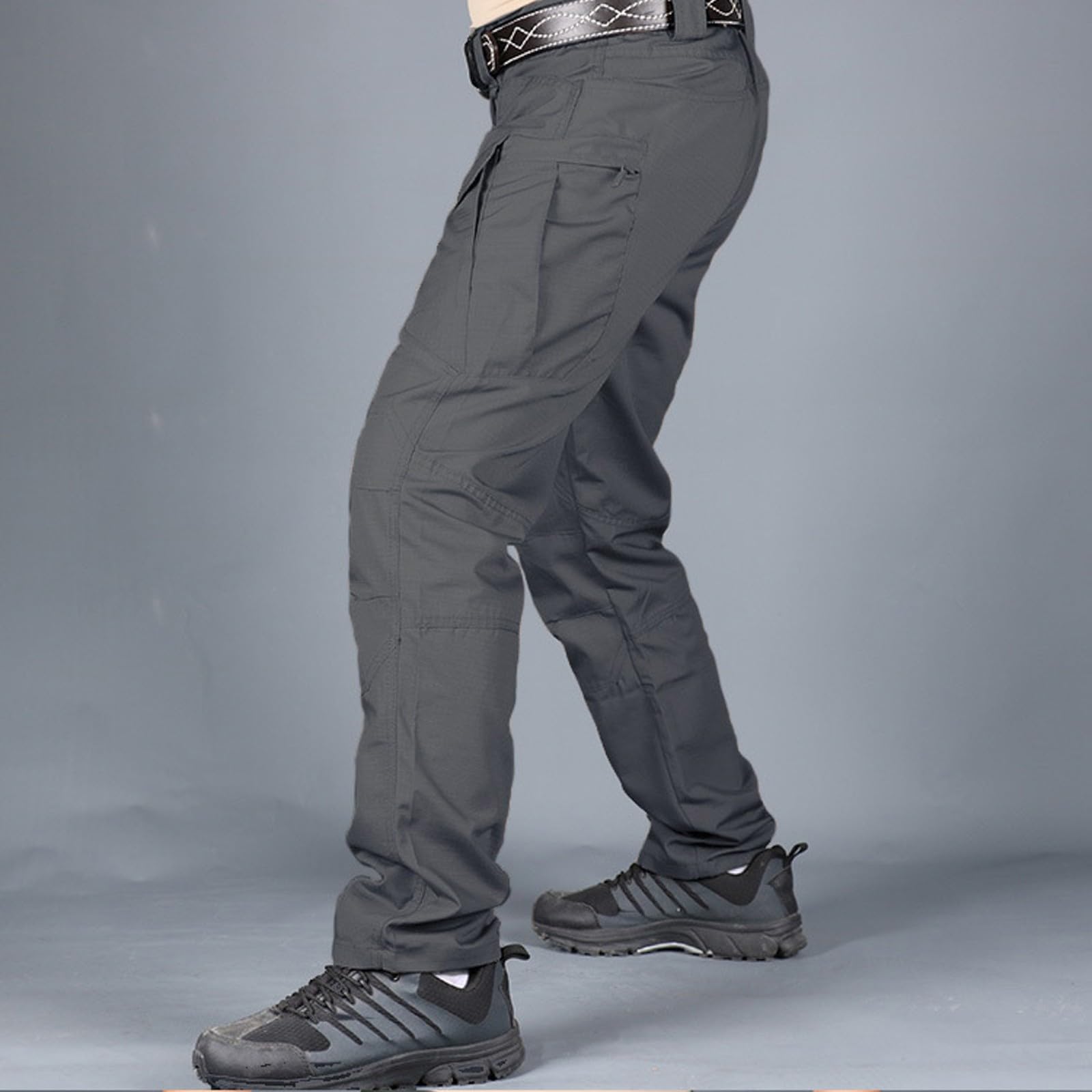Pantalon Cargo Hommes De Travail Grande Taille Elastique pour Homme avec Ceinture en Tissu Pantalons Moto Jogging Ample Shorts Randonnée Vêtements Loisirs Résistant