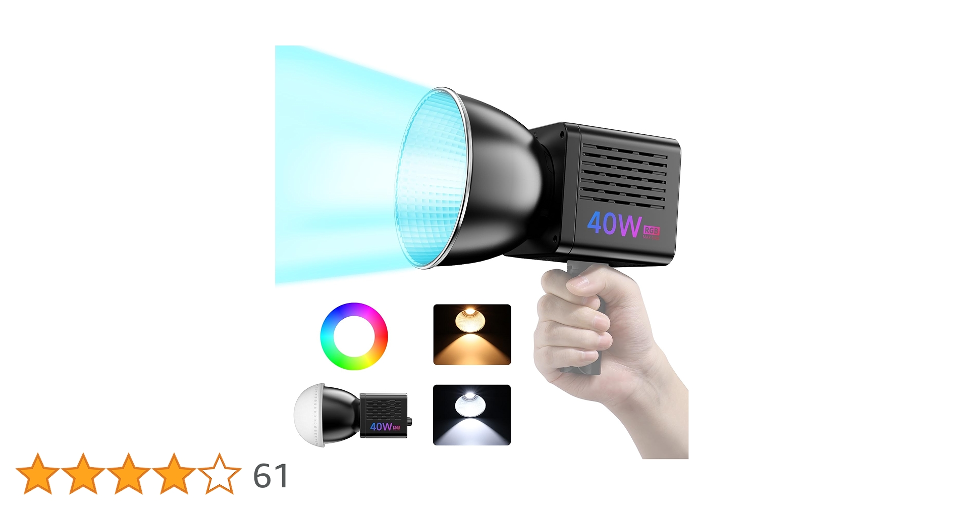 Ulanzi L024 40W RGB COB撮影用ライト八角形ソフトボックス付 Amazon | Ulanzi L024 40W RGB COB撮影用ライト LEDビデオライト RGB