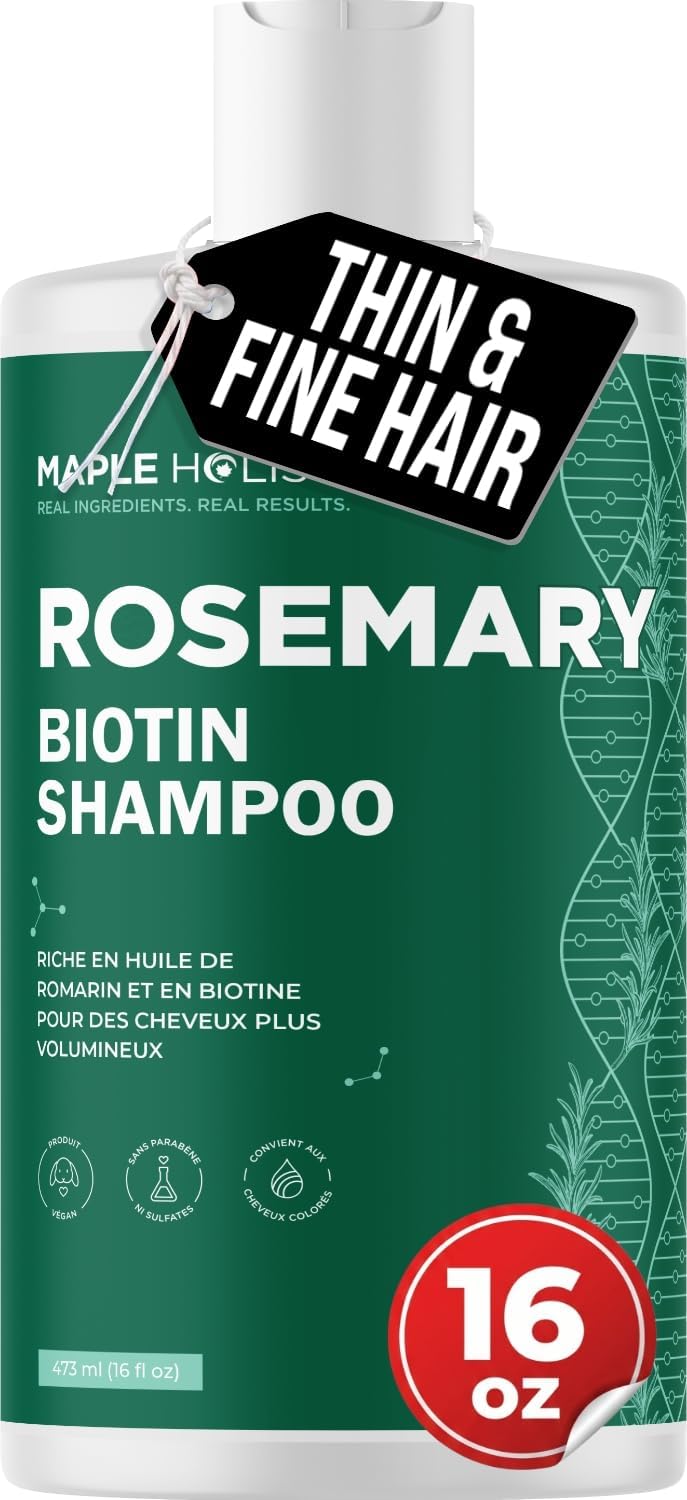 Volumizing Biotin and Rosemary Shampoo - Vegan Rosemary Biotin Shampoo for Thinning Hair for Women and Men with Nourishing B Vitamins & Tea Tree Oil - Paraben Silicone & Sulfate Free (16 Fl Oz)
