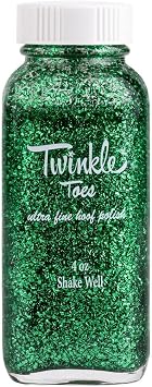 Tack Shack of Ocala Twinkle Toes Glitter Hoof Polish for Horses, Ultra Fine Hoof Polish Green