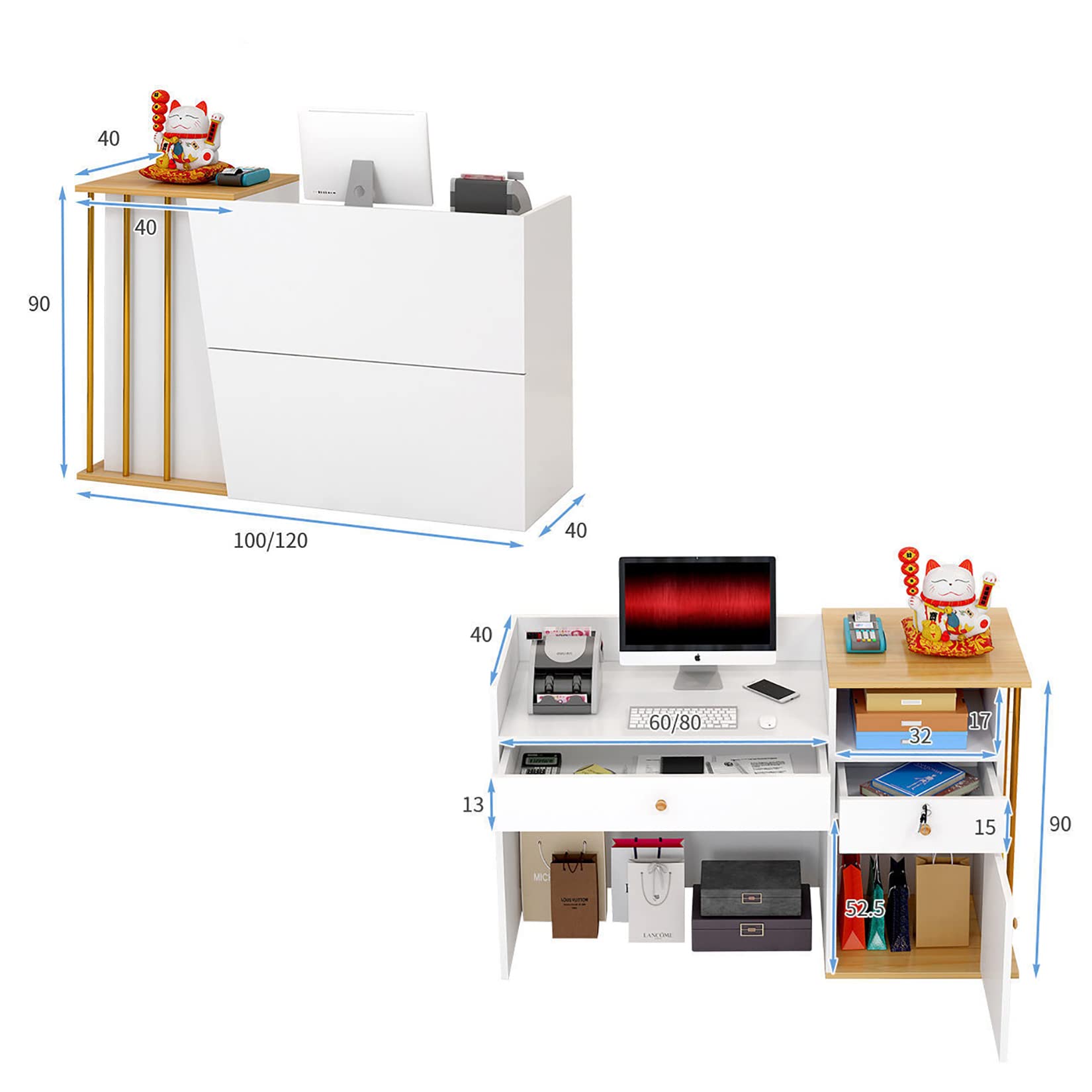 直接引取可能　大理石調　レジカウンター　キャビネット　受付台 大理石風 カウンター レジカウンター 受付カウンター 机・デスク