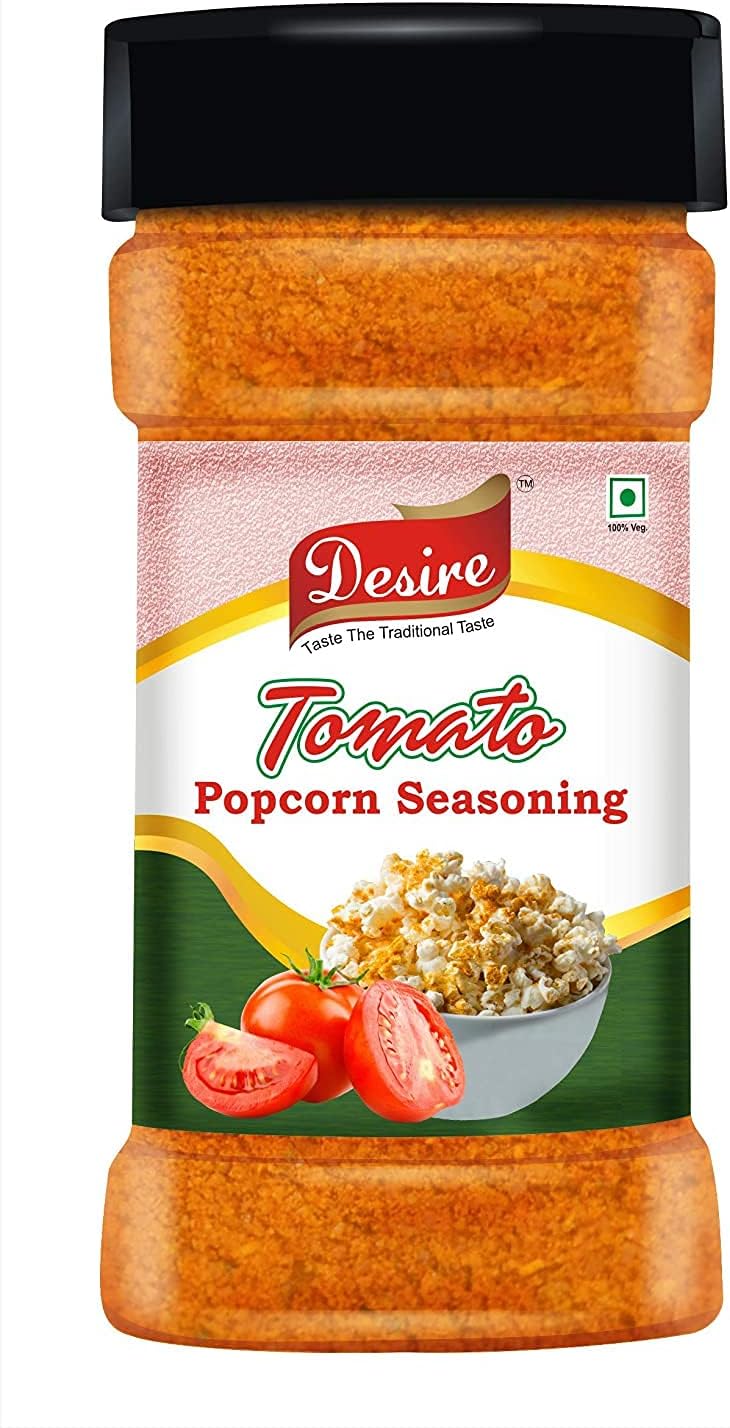 Desire Tomato Popcorn Seasoning Powder 100 Gram [for Popcorn Seasoning, Nachos, Pasta, Pizza, Sprinkle on French Fries]