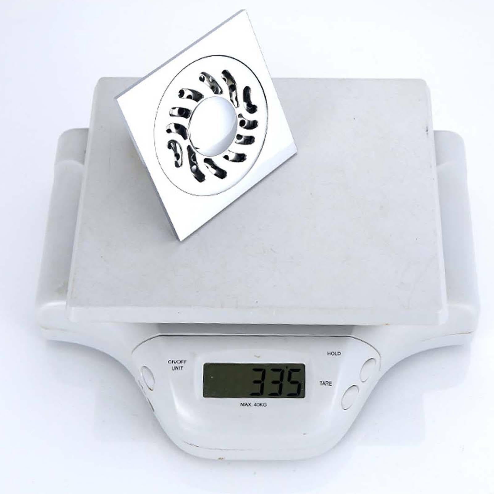 Bonde Douche Laiton Siphon Douche Placage Bonde de Douche Joint d'eau Profonde Bonde Douche Extra Plate 100 * 100mm Siphon de Sol pour Salle de Bain, Cuisine, Toilettes