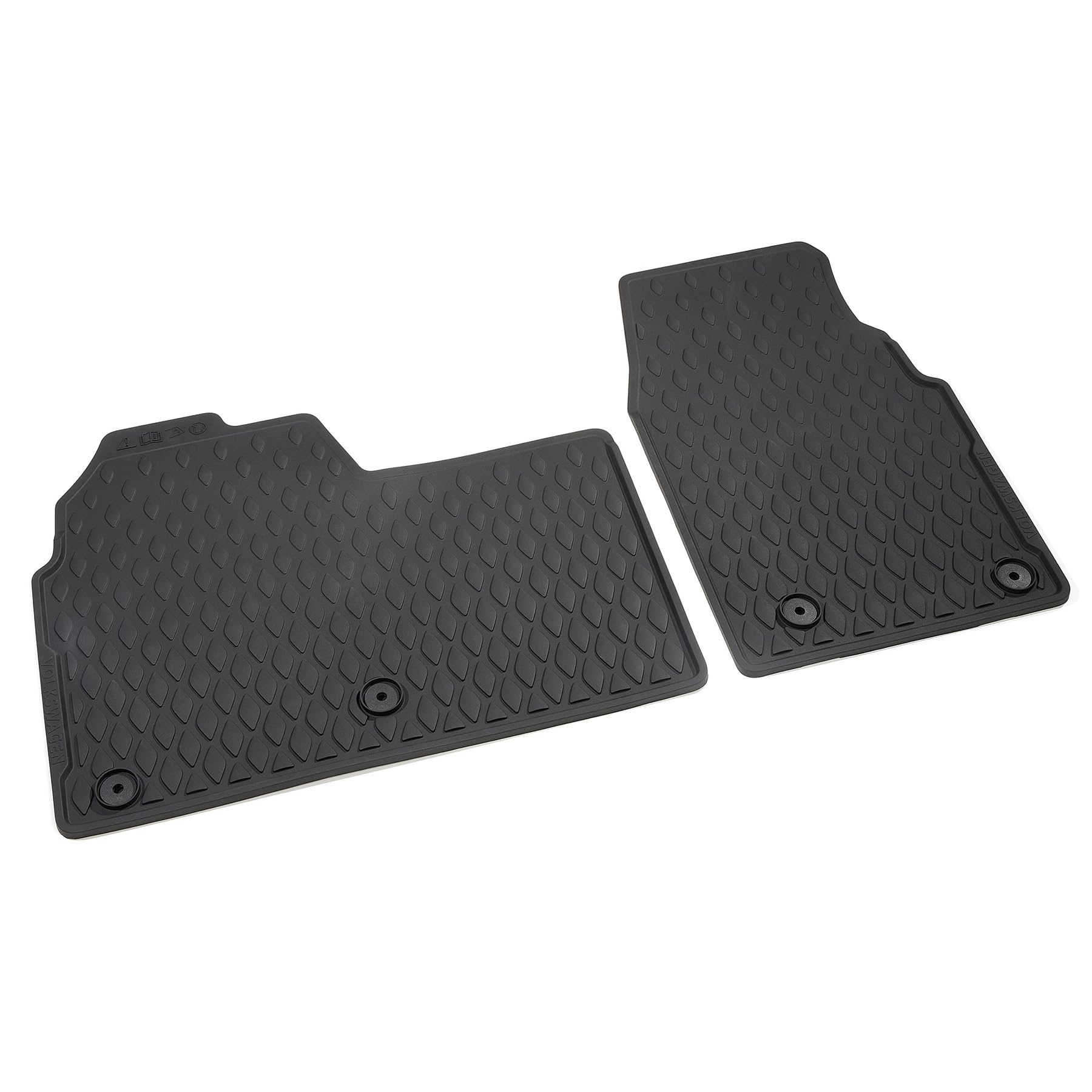 Volkswagen Tapis de Sol Premium Tout-Temps, Caoutchouc, Compatible T7 Transporter, 2 Pièces, Titanschwarz, Position Avant