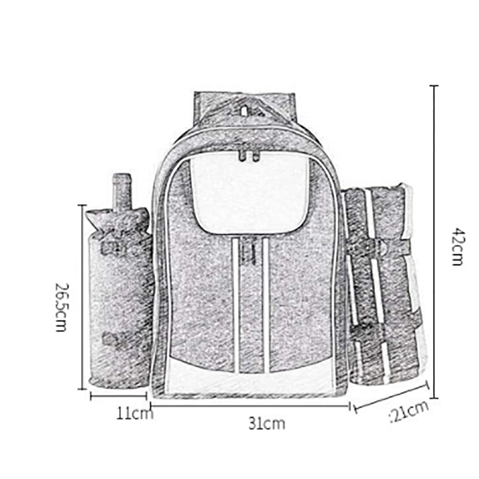 Zaino termico termico, borsa termica per il pranzo a due piani, leggera, con tagliere, grande capacità, impermeabile, per viaggi, escursionismo, spiaggia, scuola, campeggio, barbecue