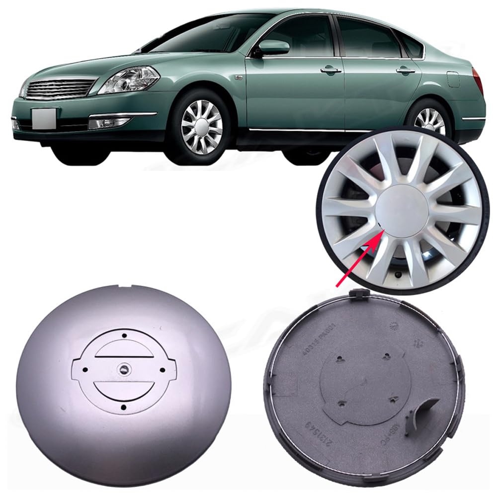 4 pièces Cache Moyeux pour Nissan Teana J31 16” Wheels 2004 2005 2006 2007, Enjoliveurs pour Auto Centre de Roue de Style de Voiture, Pneus Centres Accessoires Cache Central du Moyeu