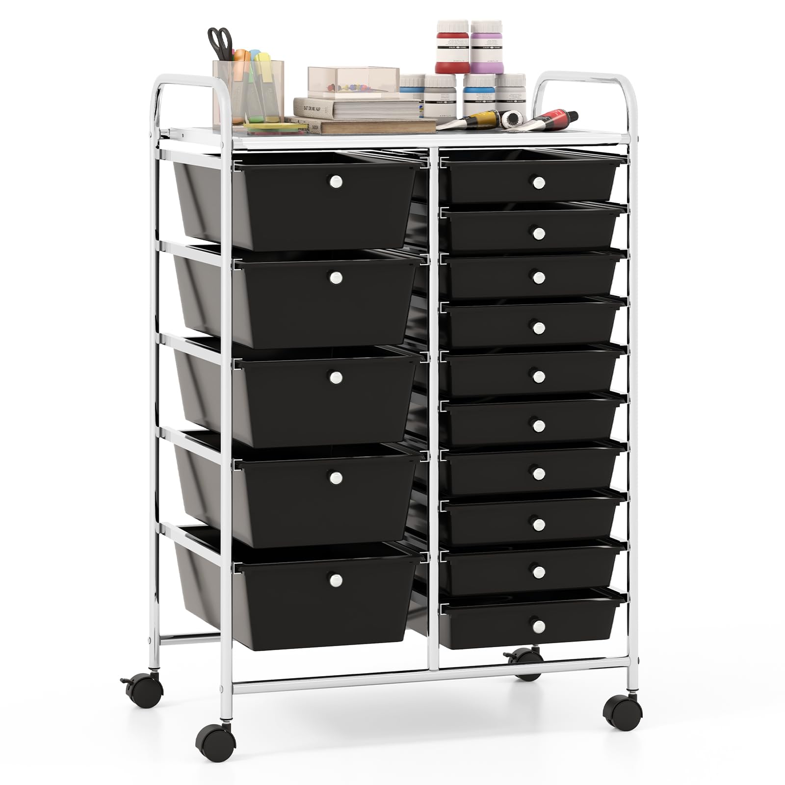 Amazon.com: Giantex 15 Drawer Rolling Storage Cart Tools Scrapbook