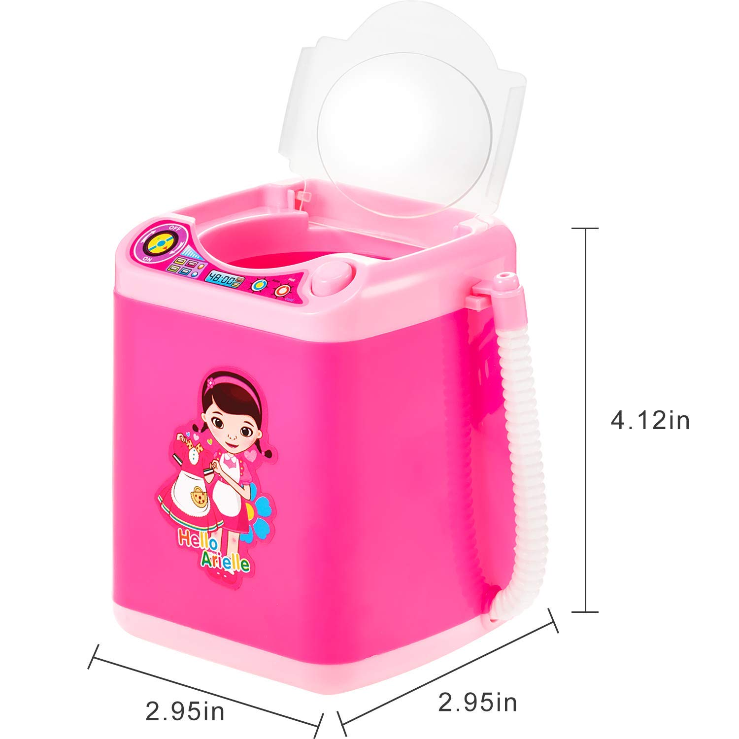 Brush Washing Machine Mini Automatic Makeup Brush Cleaner Black and Golden Makeup Brush Cleaning Machine for Women Girls Makeup Brush Clean (Pink and White)