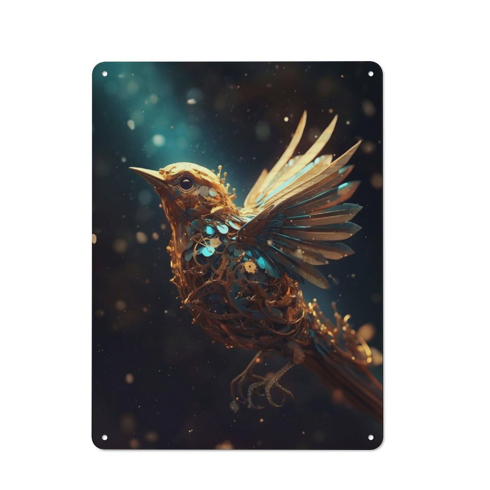 Classic Glowing Sparrow Tin Sign 40x30cm, Classic Pub Decor for Cafe, Pub, Workshop Or Home Bar, Small Accent for Blank Walls