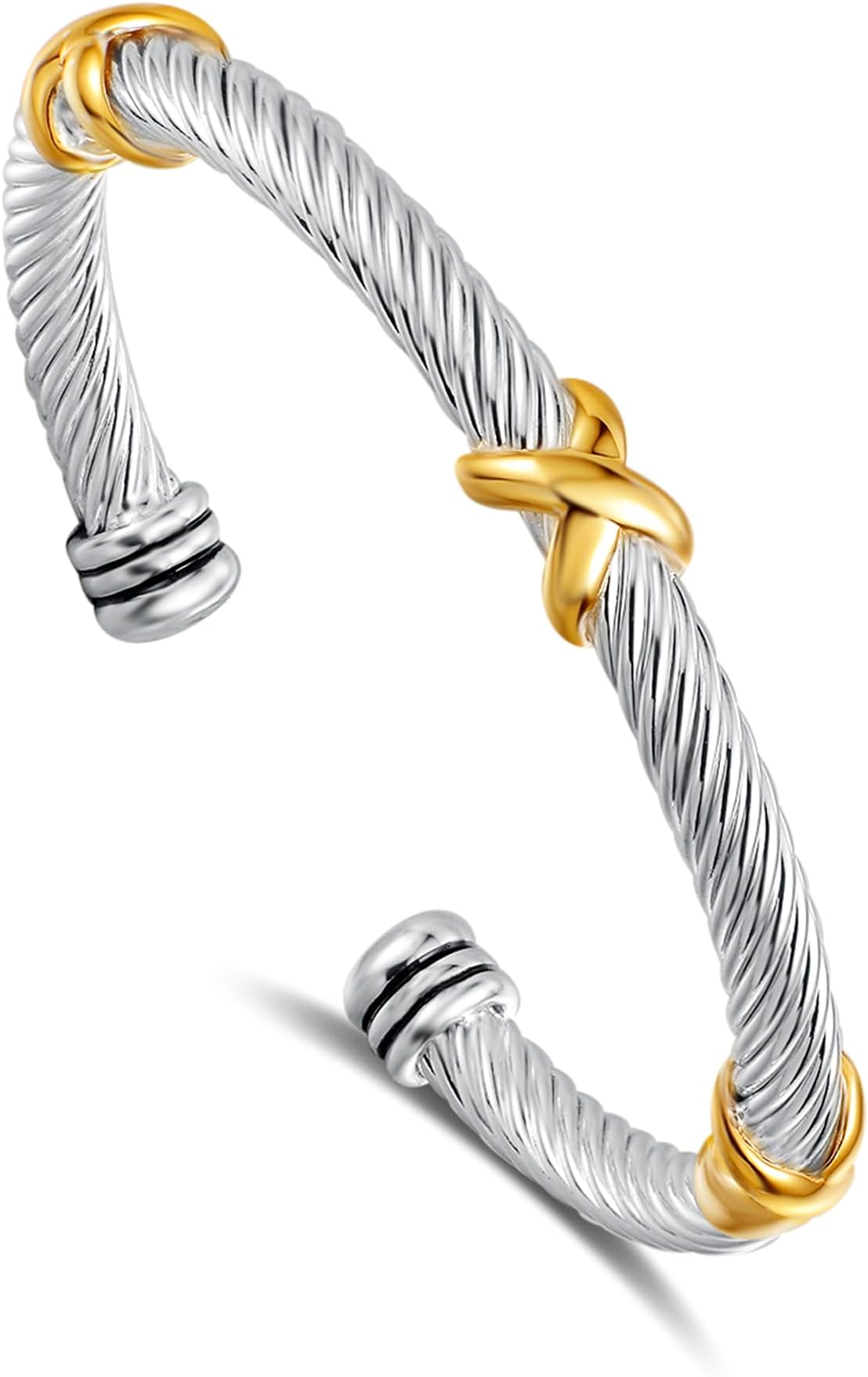 UNYJewel Bracelet Designer Brand Inspired Women Jewelry 4.5mm Thin Twisted Cable Wire Bangle Gem Stone Christmas Day Gift