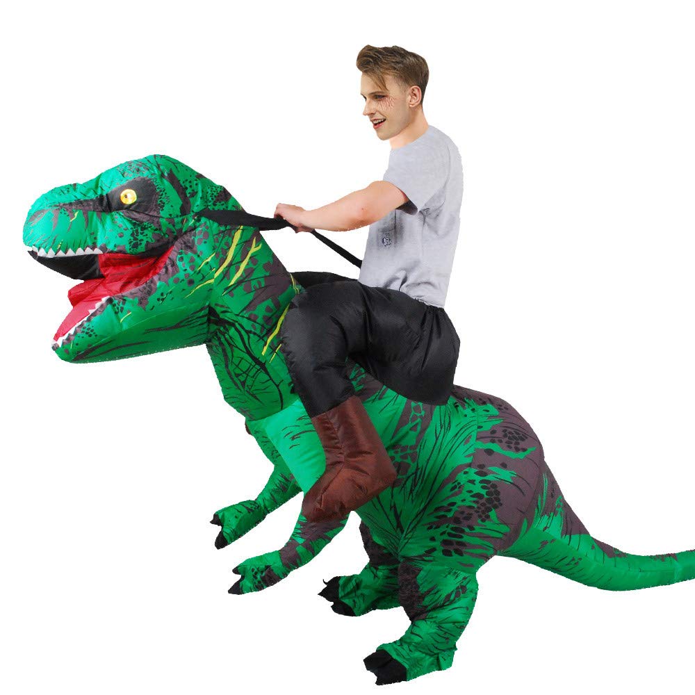 Buy FeiBeauty Inflatable t rex Dinosaur Costume Adults Kids Raptor Air Blowup Deluxe Halloween