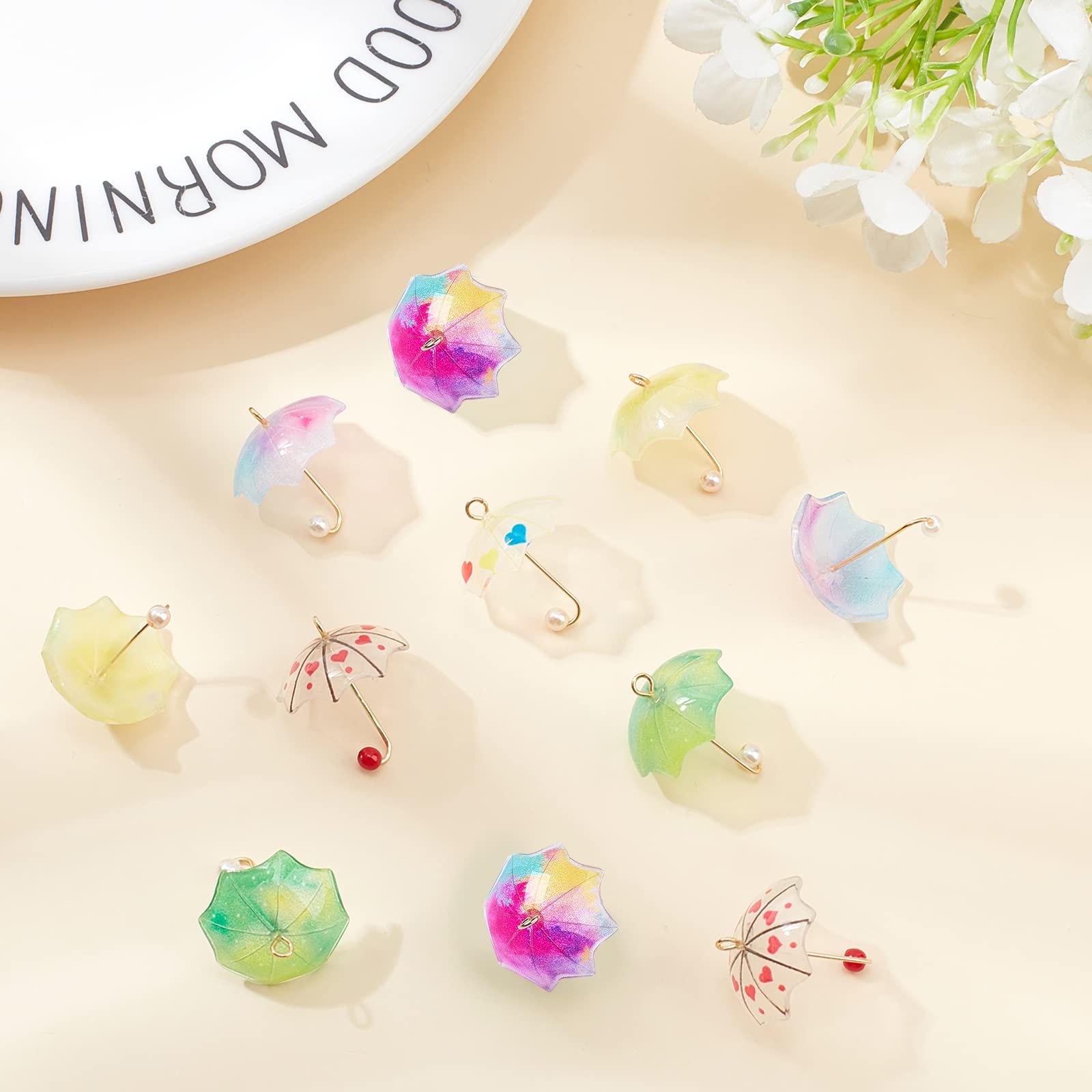 Amazon | SUNNYCLUE 6色24個 樹脂傘 アクリルペンダント 