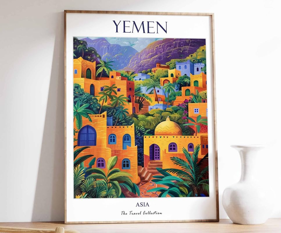 Yémen Print Poster Moyen-Orient pour Salon et Espace de Méditation