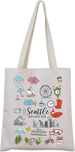 Regalo de Seattle Washington City para mudarse a Seattles, regalos de viaje de Seattle Washington, Bolso Seattle, Grande