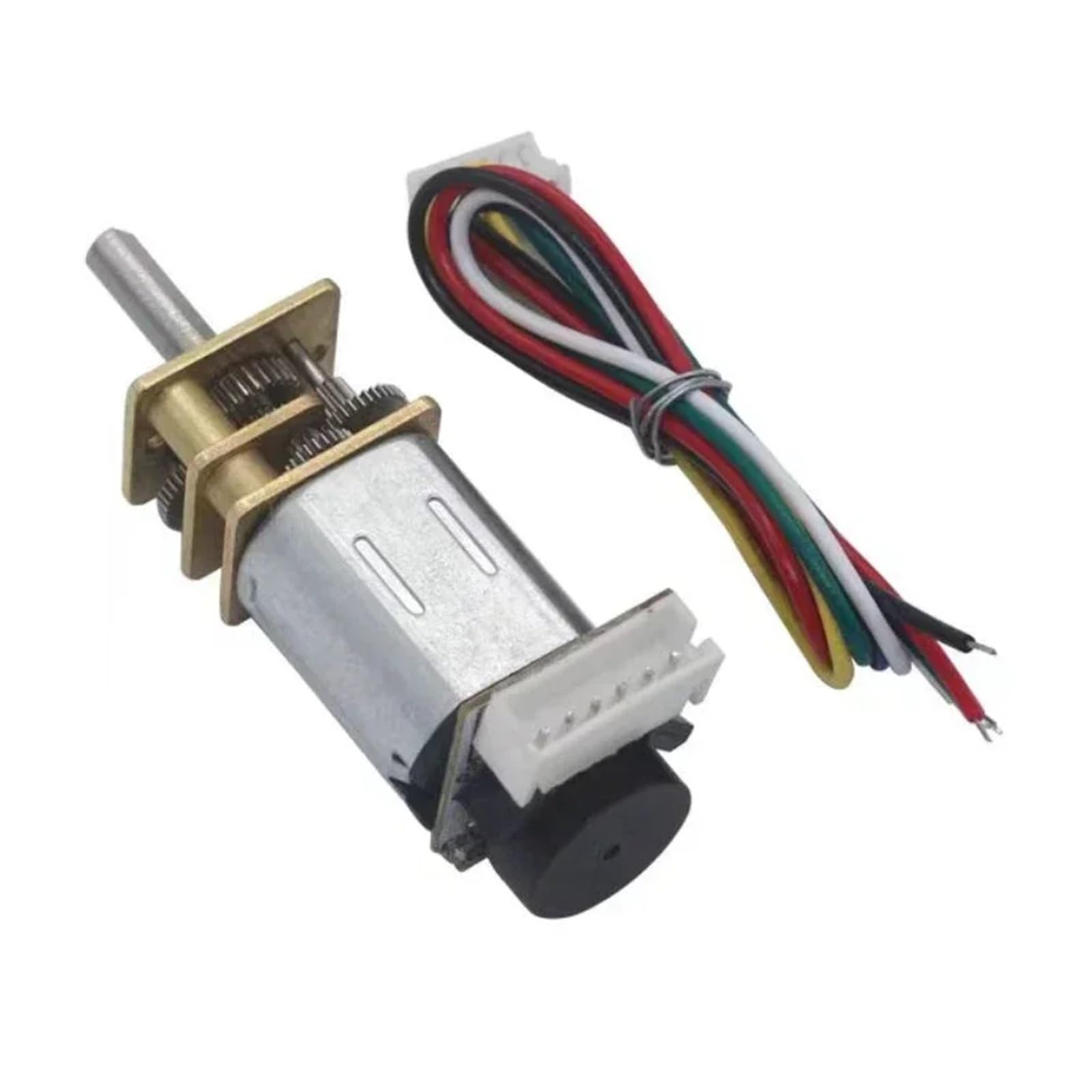Motore con Encoder GA12 N20 Encoder DC 12V (6V 5V 3V) Motore DC con Ingranaggi in Metallo con Ruota dentata Coppia Elevata 30-4000RPM 7PPR Sensore Hall Encoder(100 RPM_6V)