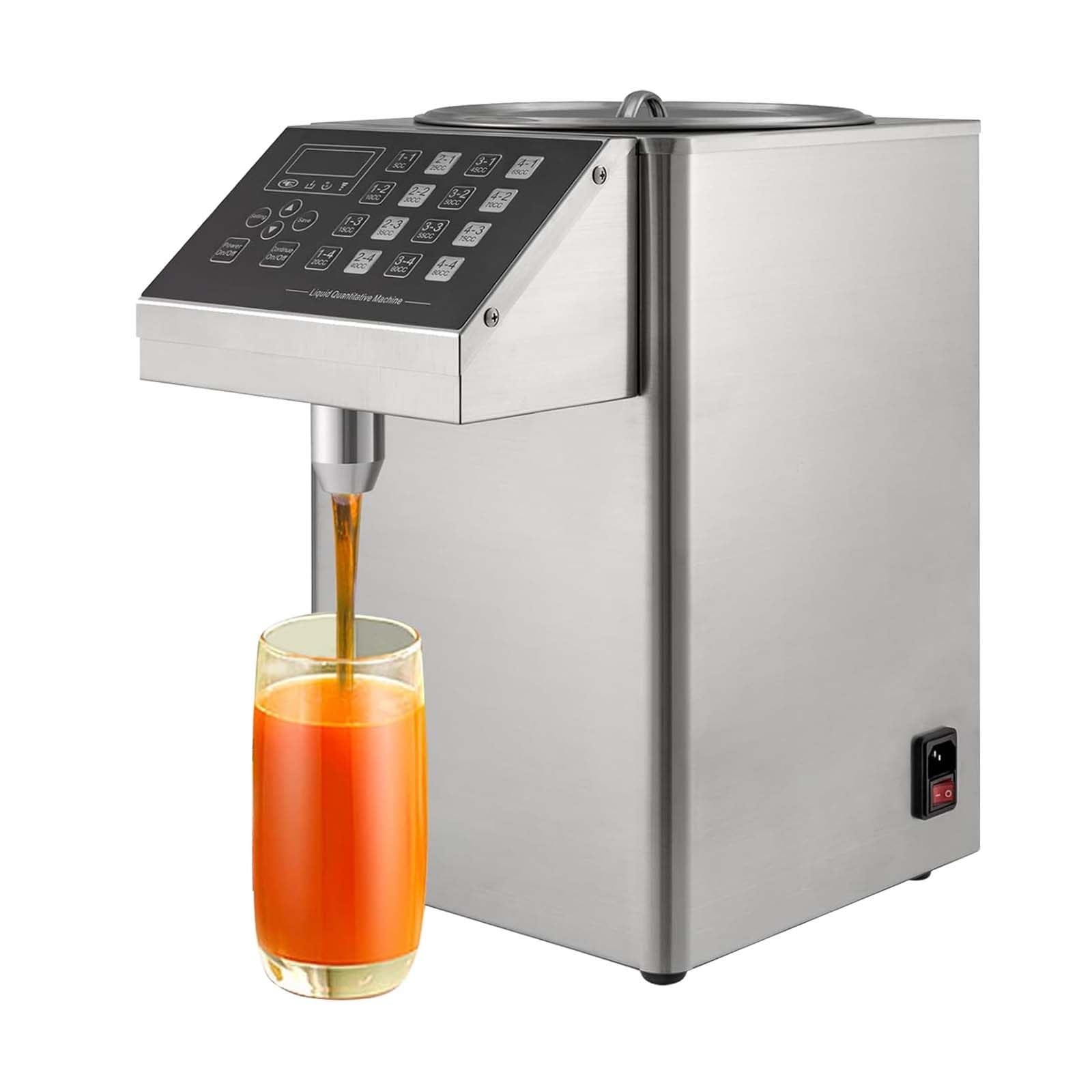 SICWEDIM Fructose Dispenser Automatic, 2 Gallon Commercial Sugar Syrup Dispenser Quantitative Machine - Coffee Bubble Tea Milk Tea Making Equipment, Auto-Locking Nozzle, 16 Memory Buttons