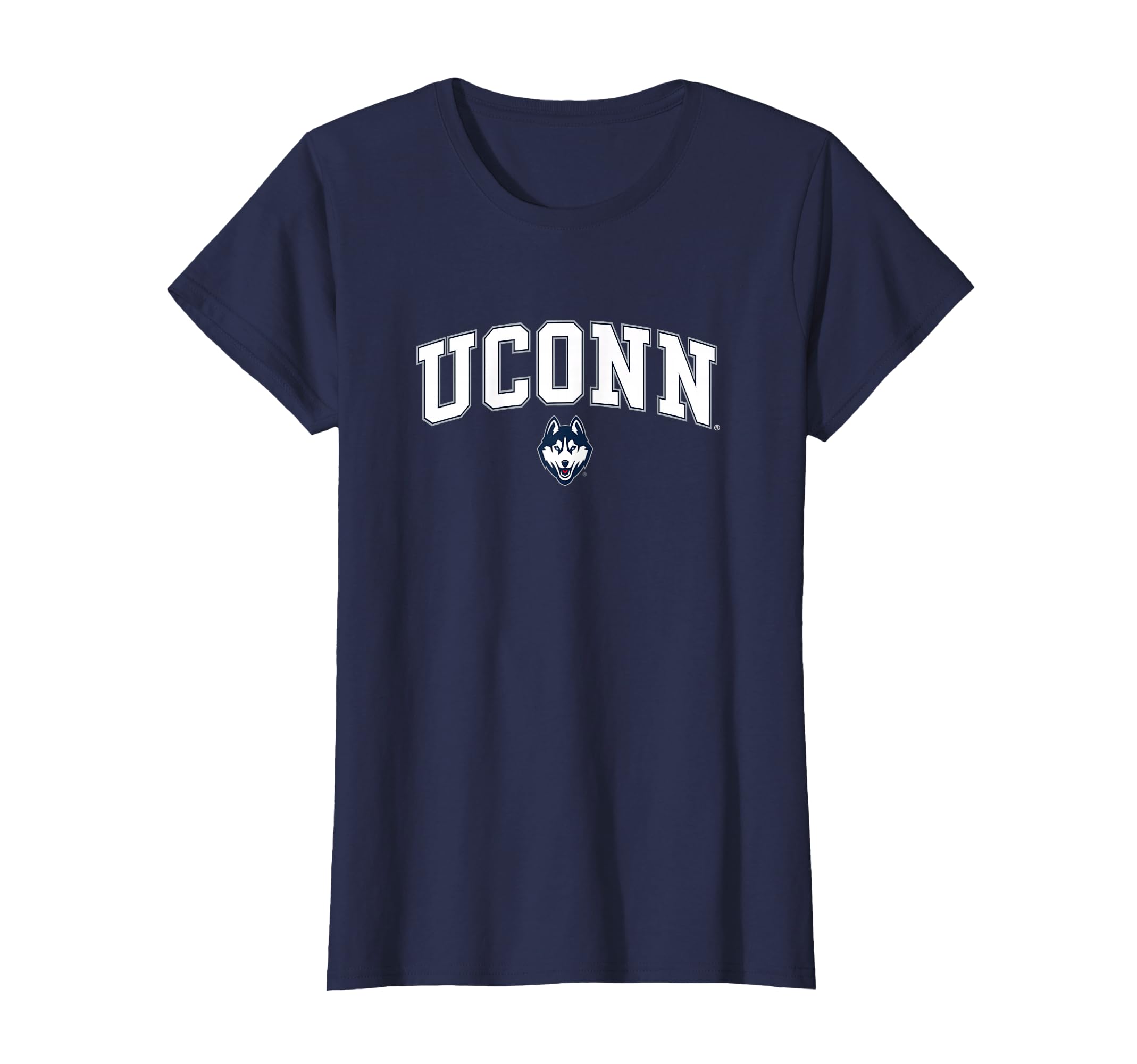 Connecticut Huskies Womens Arch Over Navy T-Shirt