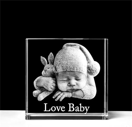 Miniatura 4 de Customized Crystal Family Lovers Photo Album Image Laser Photo Frame With Led Base for Wedding (5 * 5 * 8CM)