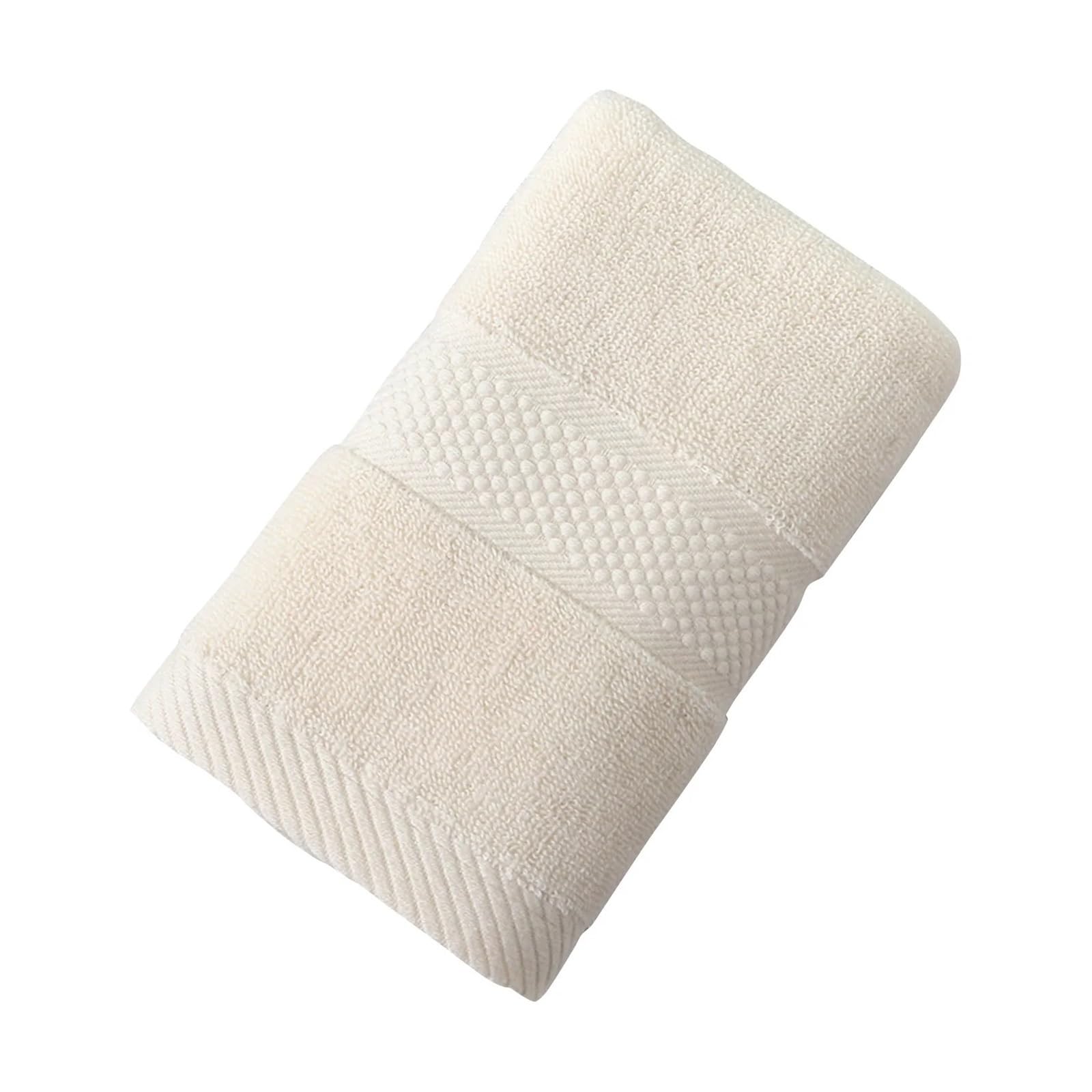 FGUJSUR Bath Towel Cotton Thick Towel Household Absorbent Towels Soft Quick-Drying Face Gym Hotel Bathroom Hand Accessories(White)
