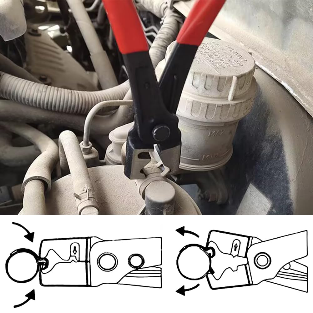 Pinza Per Fascette Stringitubo Clic,Pinze Angolari per Collare,Pinza per Fascette Metalliche, Universale Clic-R Tipo Pinze per la Manutenzione Dell'automobile
