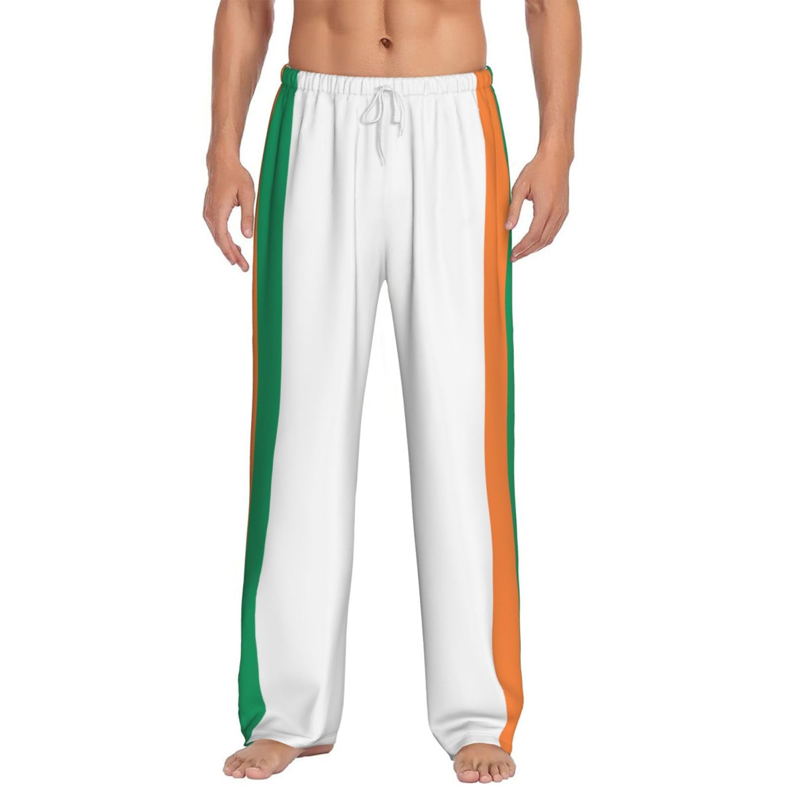 LMNvbz Irish Flag Print Men'S Soft Bottoms Pyjama Pants Lounge Pajama, Lightweight Comfort Sleep Trousers Loungewear Nightwear Pjs With Pockets