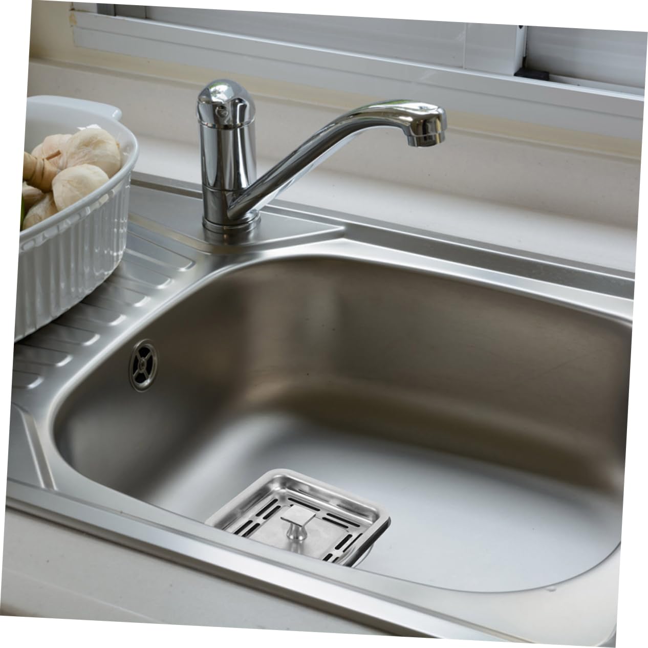 SHINEOFI 2 Pezzi Strainer per Lavello con Copertura Dispositivo Multifunzionale per Smaltimento Rifiuti Sicuro e Silenzioso per Cucine Domestiche