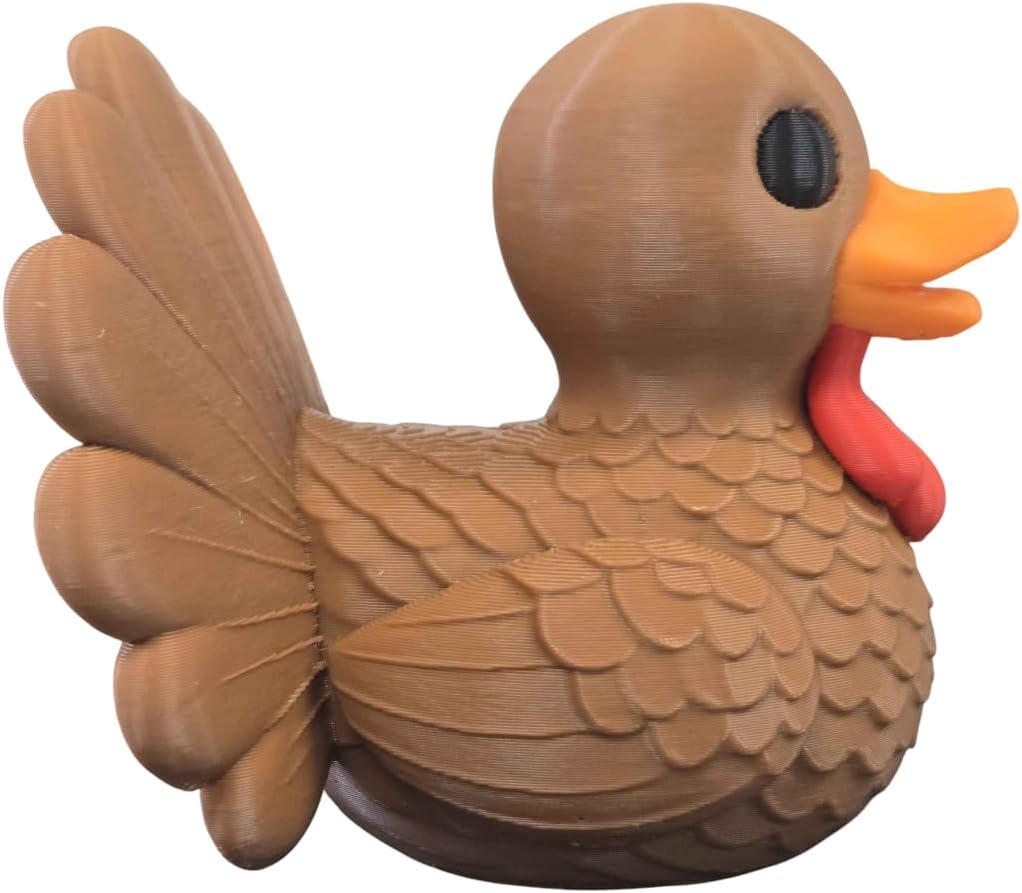 Thanksgiving Turkey Duck Figurine - Funny Fall-Themed Collectible for Holiday Decor, Desk Displays & Gag Gifts - 3D Printed in Canada image 4