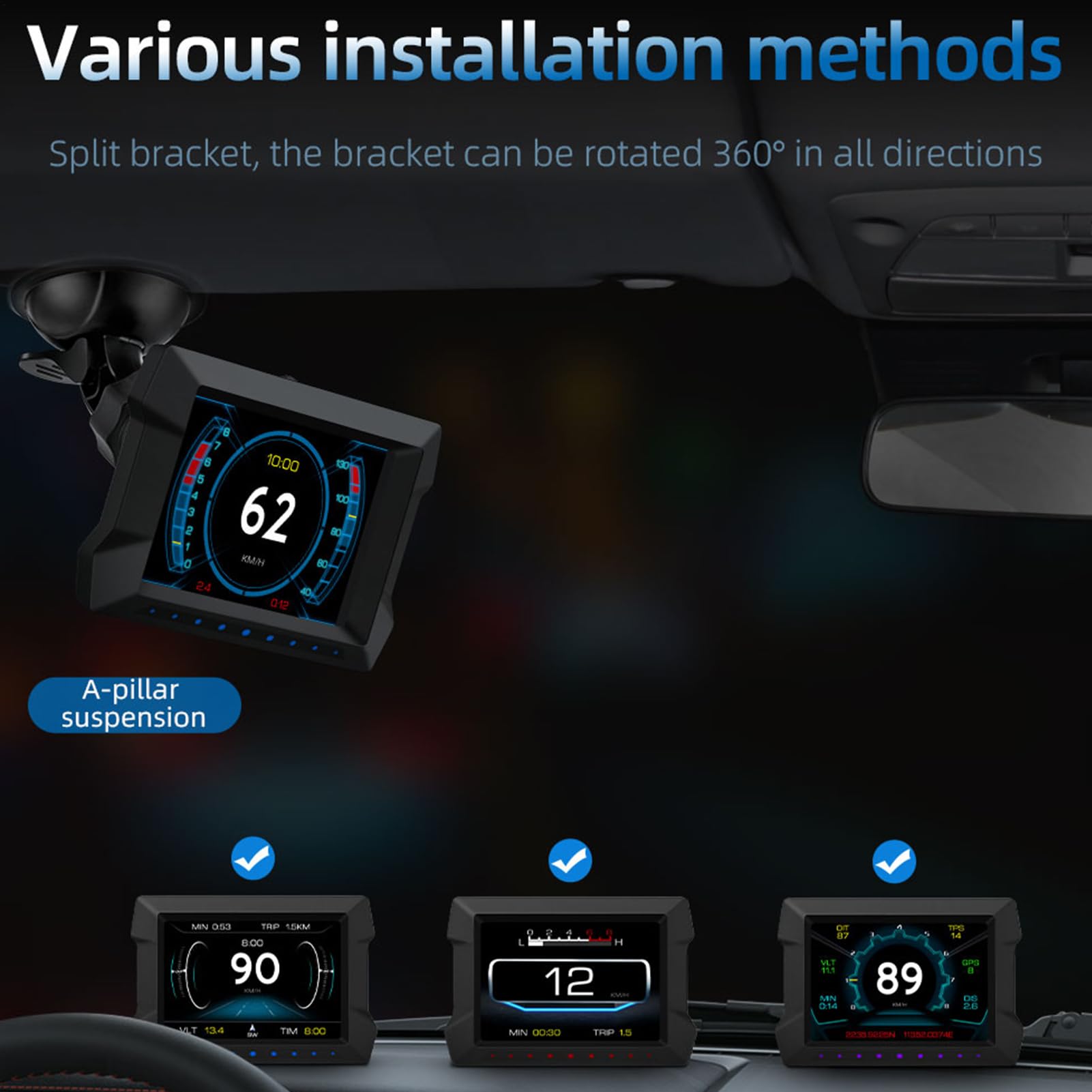 Inclinómetro Digital Para Automóvil- Pantalla De Datos Inteligente Y Del