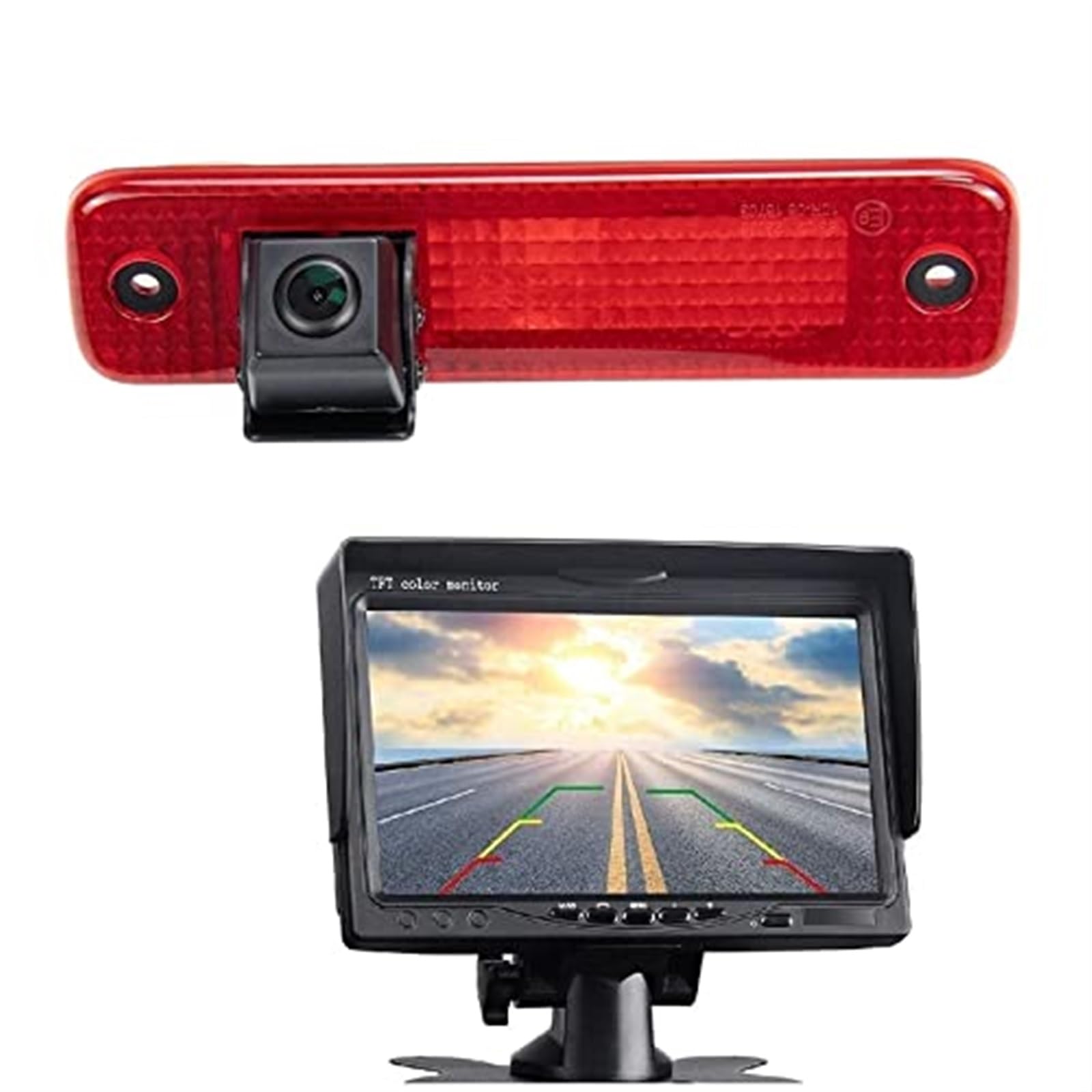 Kamera HD 720P 3. światło hamowania + 7 monitorów, do Forda, Transita MK7 Toumeo Furgon MK4 2006-2014 cofania z noktowizorem światła Kamera tylnego światła stopu samochodu