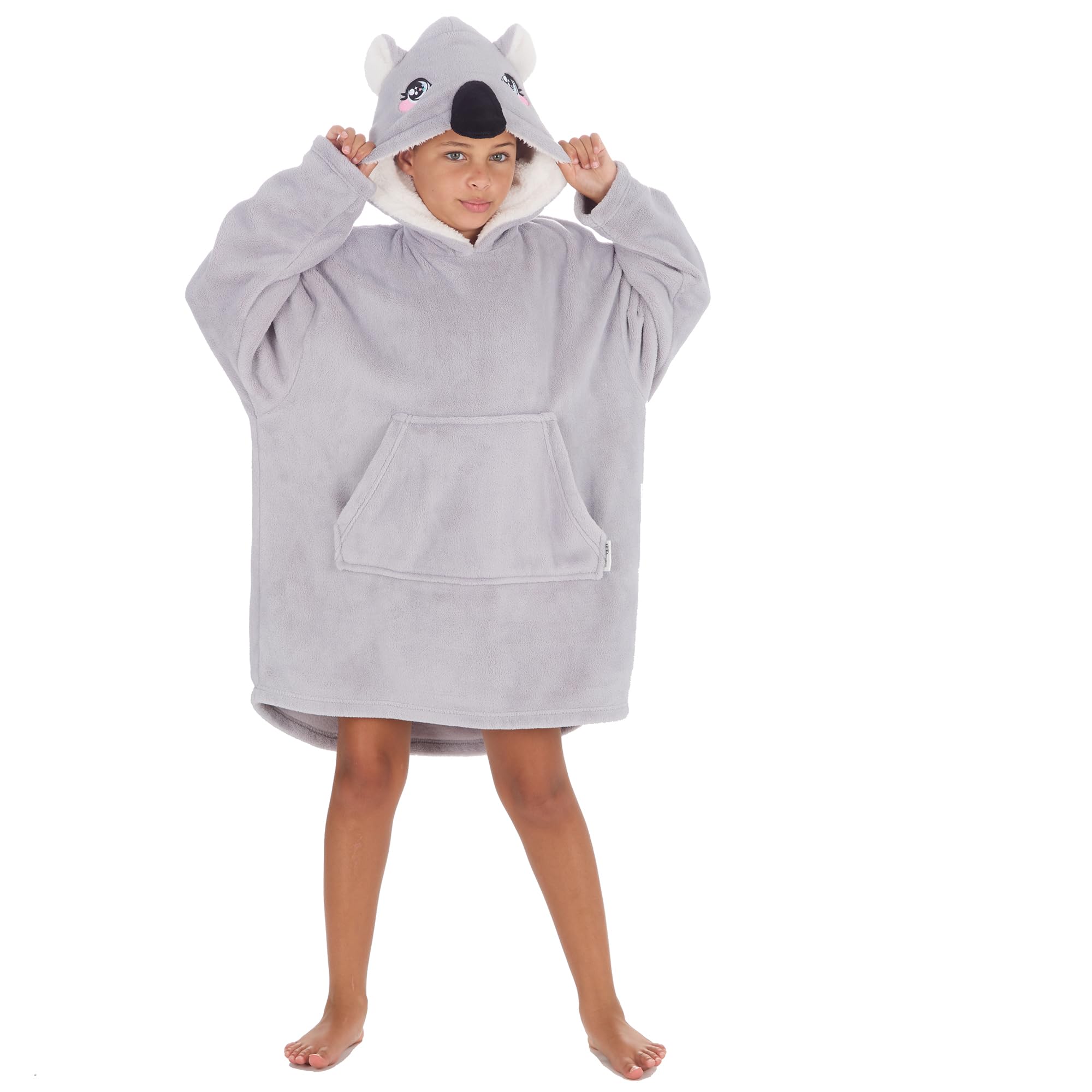 Undercover Kids Oversized Koala Fleece Hoodie 18C885 Grey