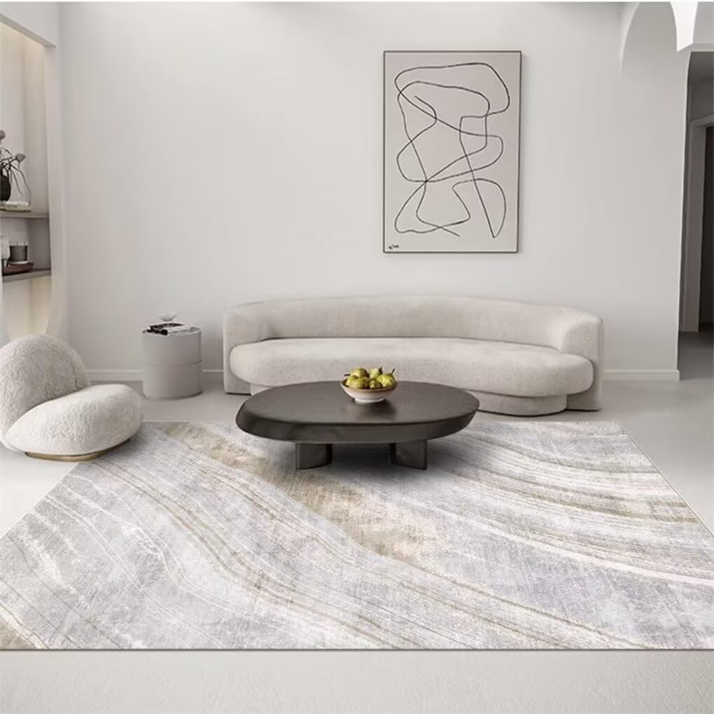 Tapis de salon facile d'entretien gris 160x210cm pour éliminer les taches de jeux