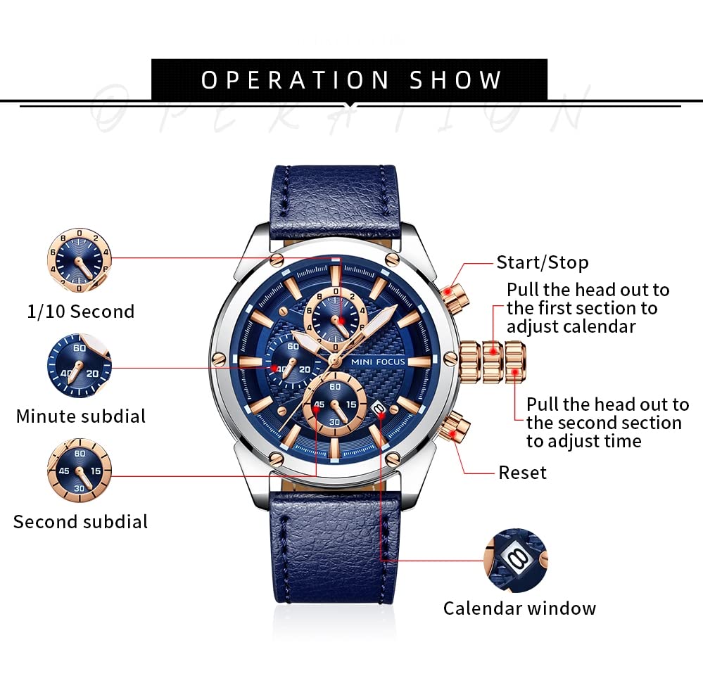 Image of AIMES Mens Watches Chronograph Waterproof Sport Military Watch for Men Analog Quartz Movement Stylish Wrist Watch Elegant Gift Watch for Men