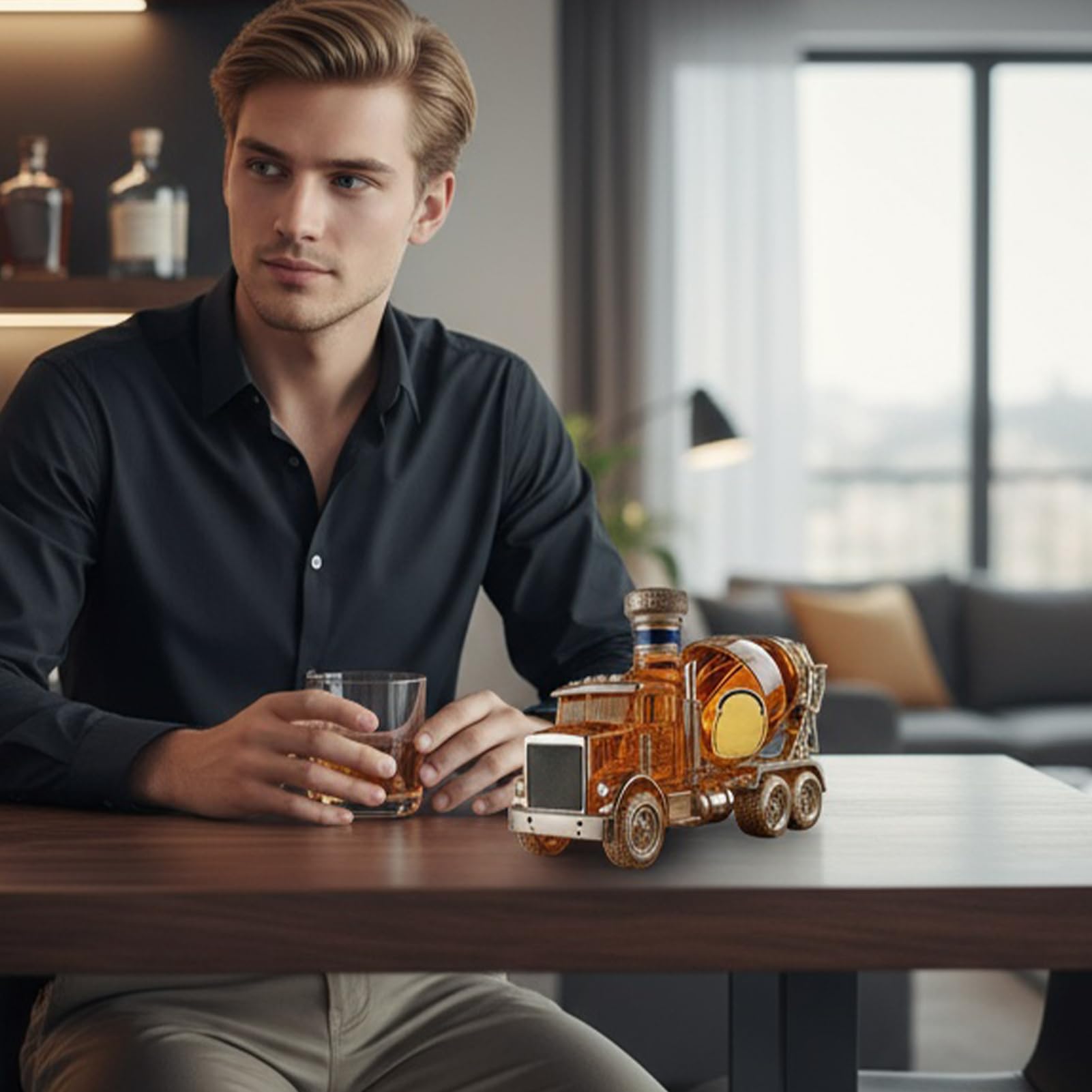 Decanter per whisky, decanter in vetro a forma di camion, divertente bottiglia di vino – per compleanno, Natale, matrimonio, inaugurazione della casa, bar, feste a casa, celebrazioni, vino