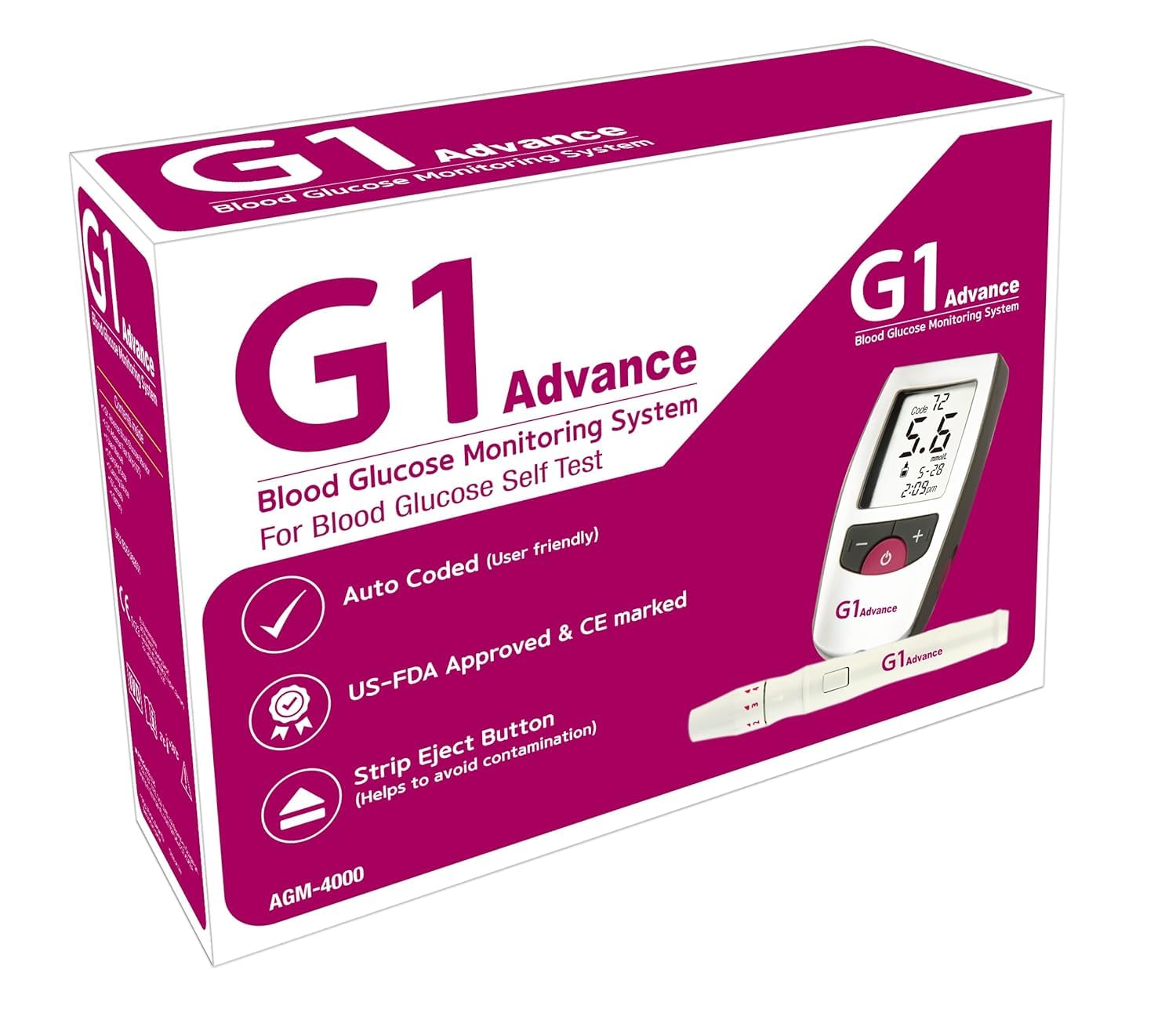 G1 Advance Blood Glucose 100 Test Strips, (compatible with Alere G1)