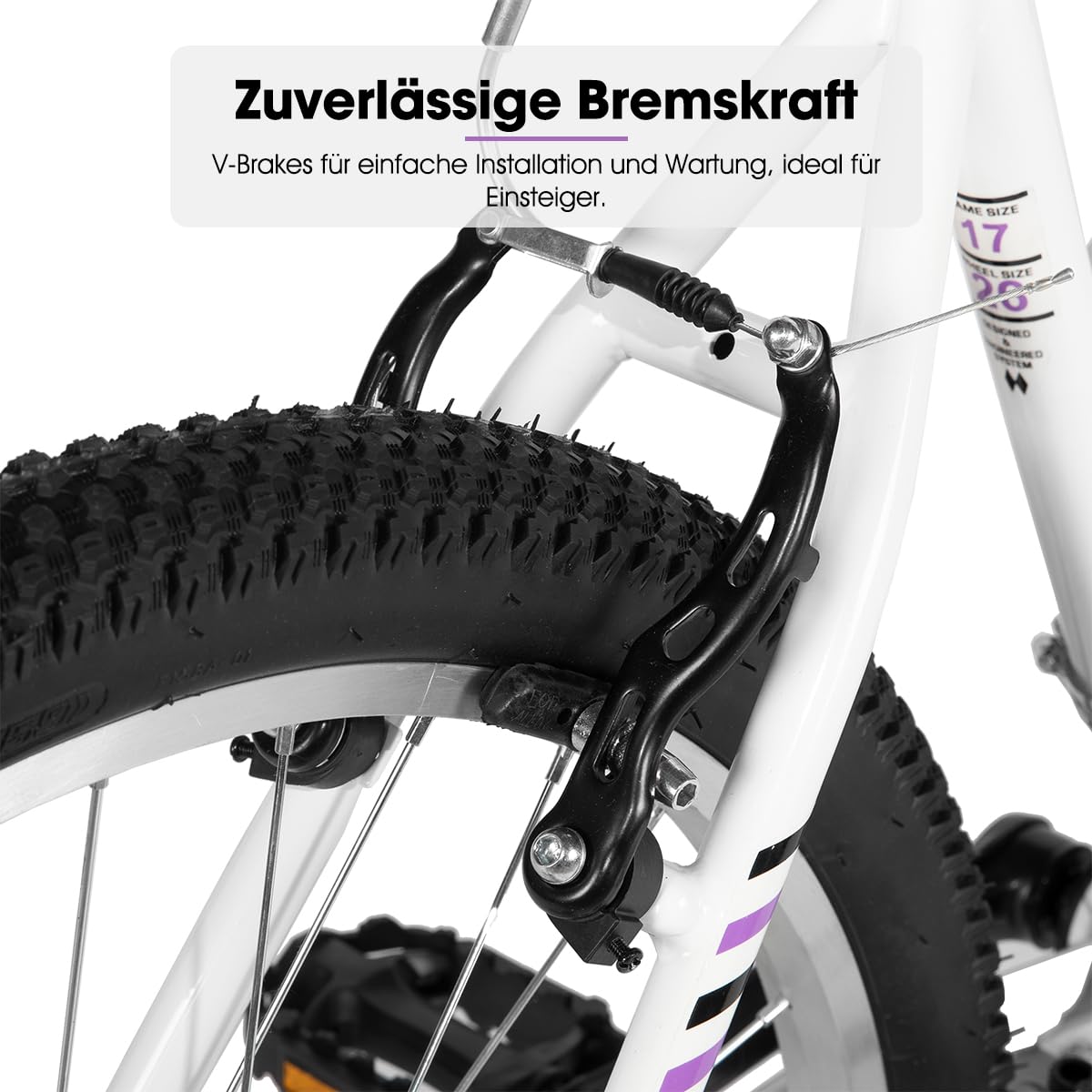 Hiland Damen 24 26 Zoll Mountainbike, Fahrrad für Mädchen & Frauen, 18 Gang MTB Fahrrad mit V-Bremsen, Robuster Stahlrahmen Mountainbike, Schwarz/Rosa/Weiß