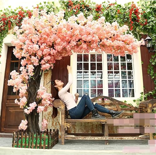Árbol de simulación de 1,6x1,2 m, planta grande, árbol de flor de cerezo artificial, magnífico para interiores, exteriores, bodas, fiestas, restaurantes, centros comerciales, decoración del hogar