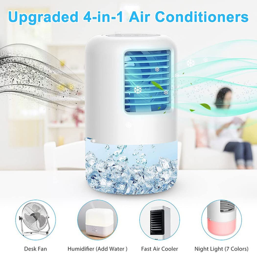 Refroidisseur D'air Portable OLOEY 3-en-1 : Humidificateur Et Purificateur - Blanc