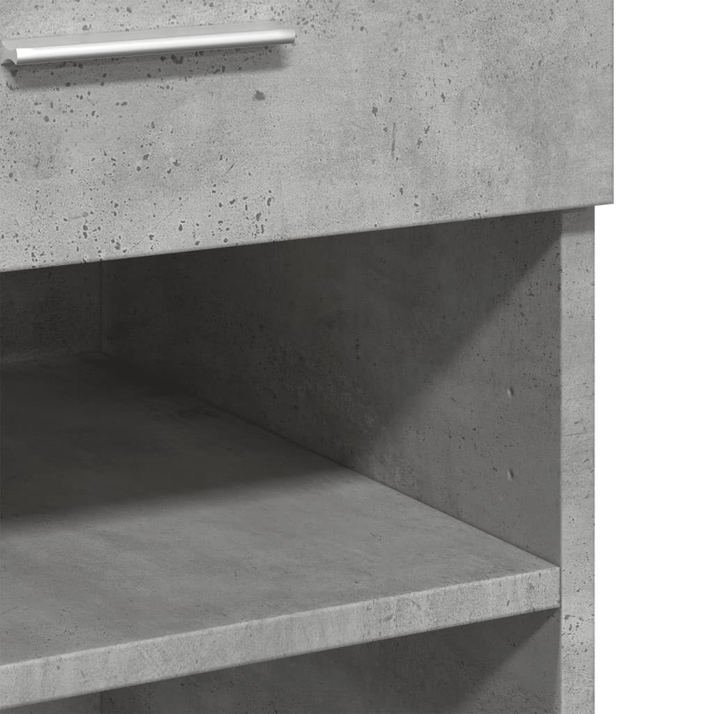 Szafka szarość betonu 80x42,5x93 cm materiał drewnopochodny z 2 szufladami pojemna komoda do przechowywania do salonu przedpokoju sypialni łatwa w czyszczeniu meble stabilne i odporne na wilgoć