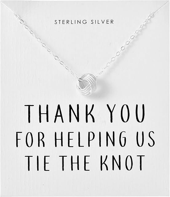 Philip Jones Sterling Silver Thank You for Helping us Tie The Knot Necklace