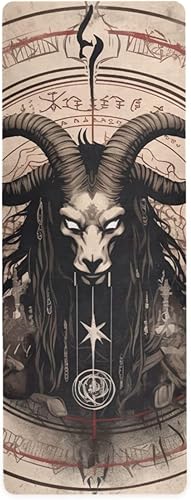 Satanic Circle - Tapete de yoga para mujeres y hombres, 71 x 26 pulgadas, antideslizante, para ejercicio y fitness, 0.039 in de grosor, para yoga,