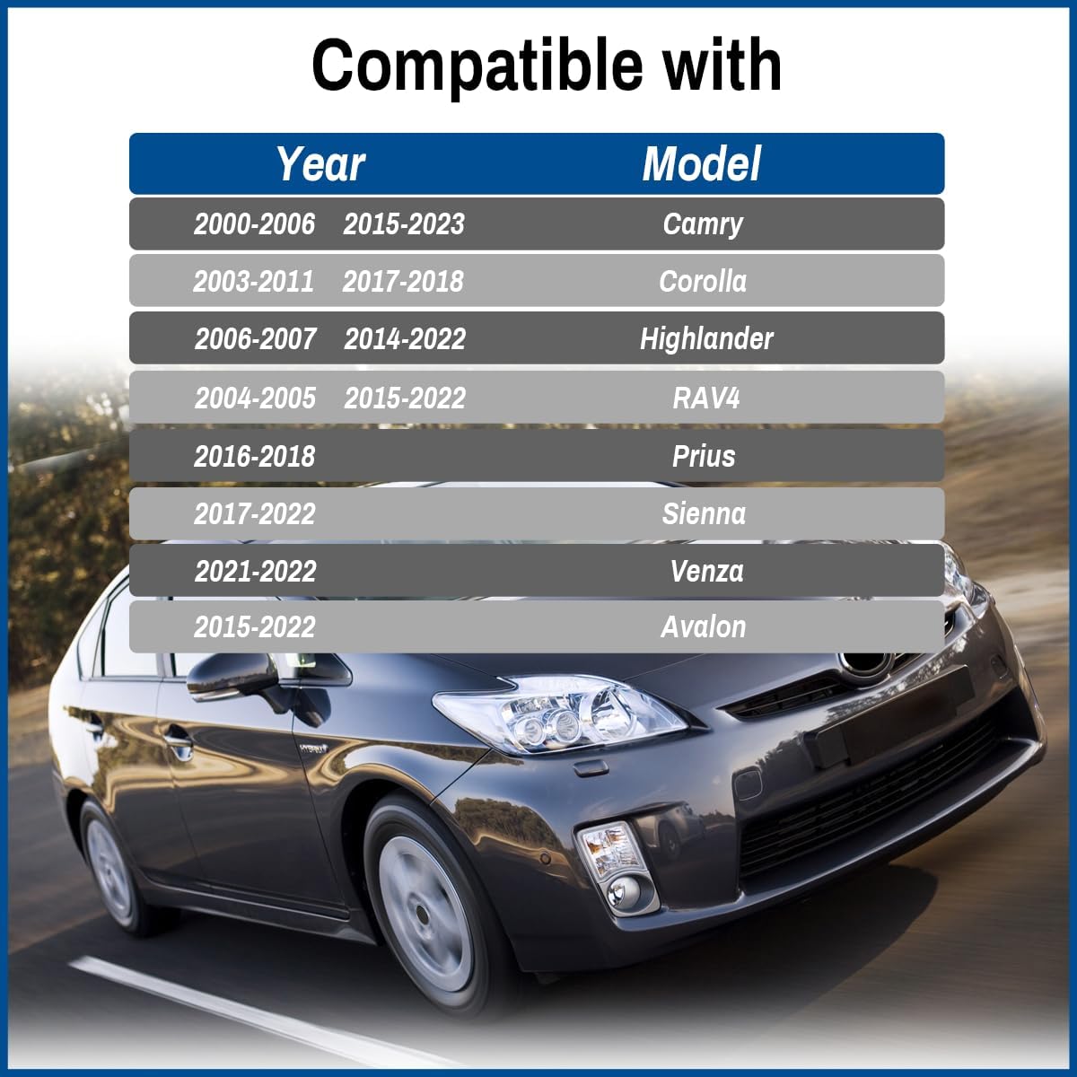 63mm 2.5in Wheel Center Cap for Toyota 2000-2023 Camry Matrix Corolla Highlander RAV4 Prius C-HR Sienna Venza, 4pc, Black, 42603-06160 42603-06150 42603-AC020