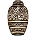 Funeral Urn by Liliane - Cremation Urn for Human Ashes - Hand Made in Brass and Hand Engraved - Fits the Cremated Remains of Adults as Well as the ashes of dogs, cats or other pets - Display Burial Urn at Home or in Niche at Columbarium (Rings of Love Model)