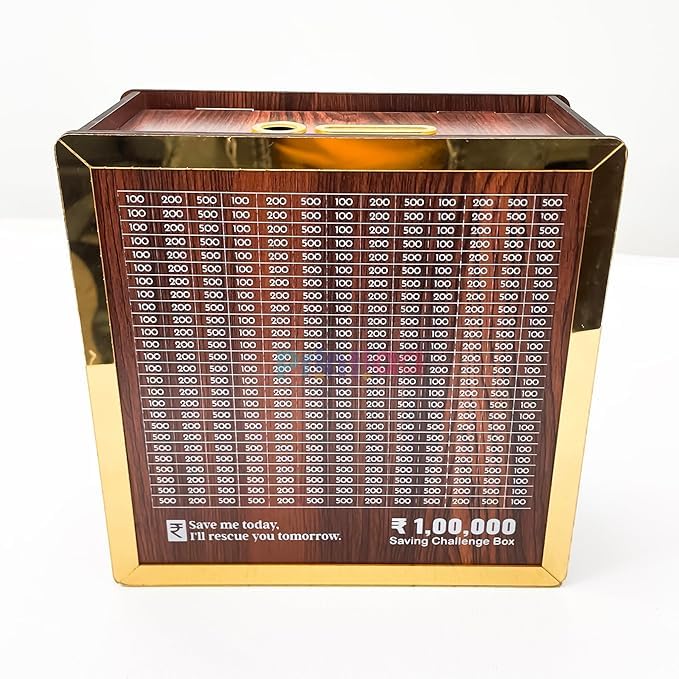 Wooden Money Saving Box,Cash Saver Money Box with Counting Target,1,00 ...