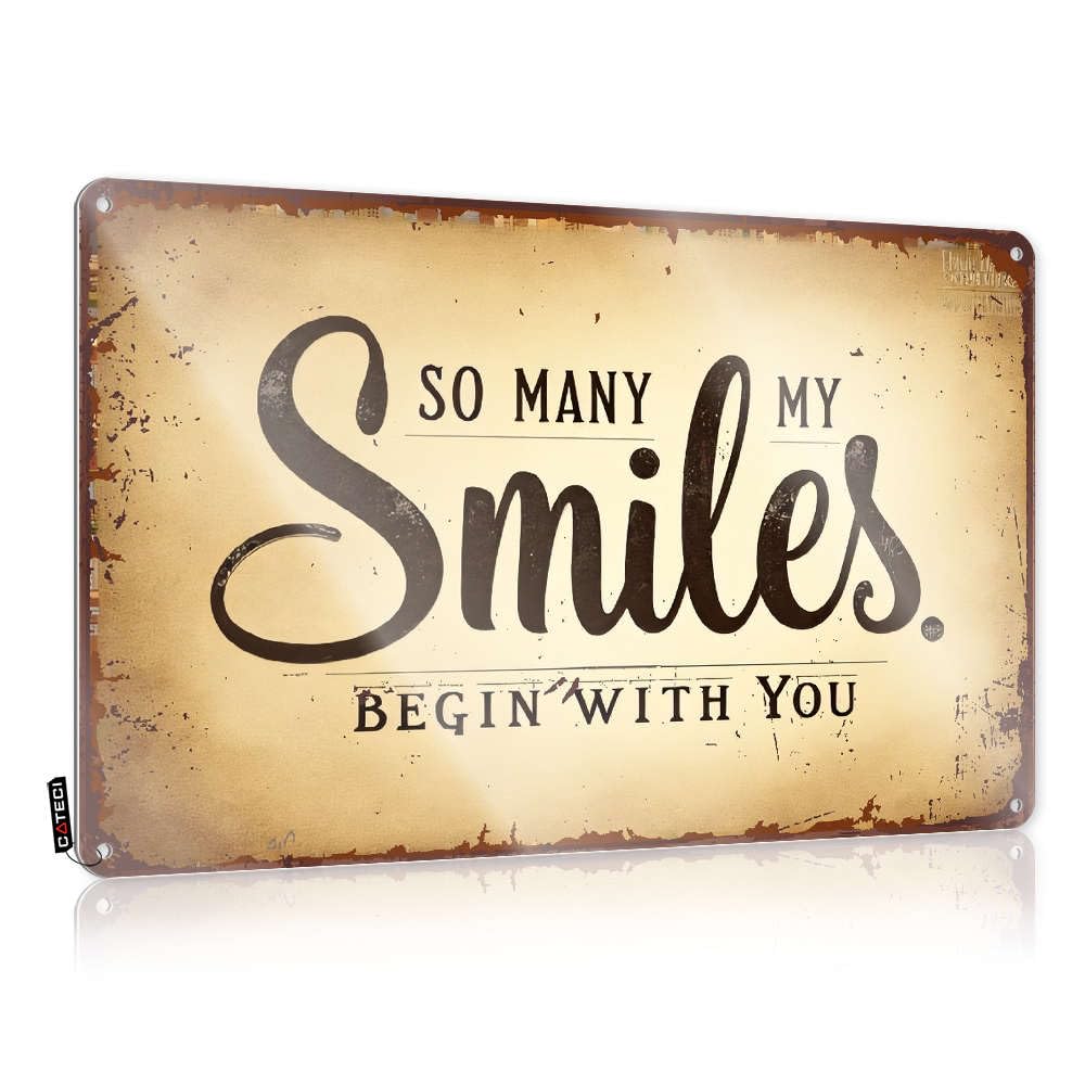 College Dorm Decor Funny So Many My Smiles Begin With You. Tin Sign Garden Flag Accessories Decor For Man Cave(20X30CM)