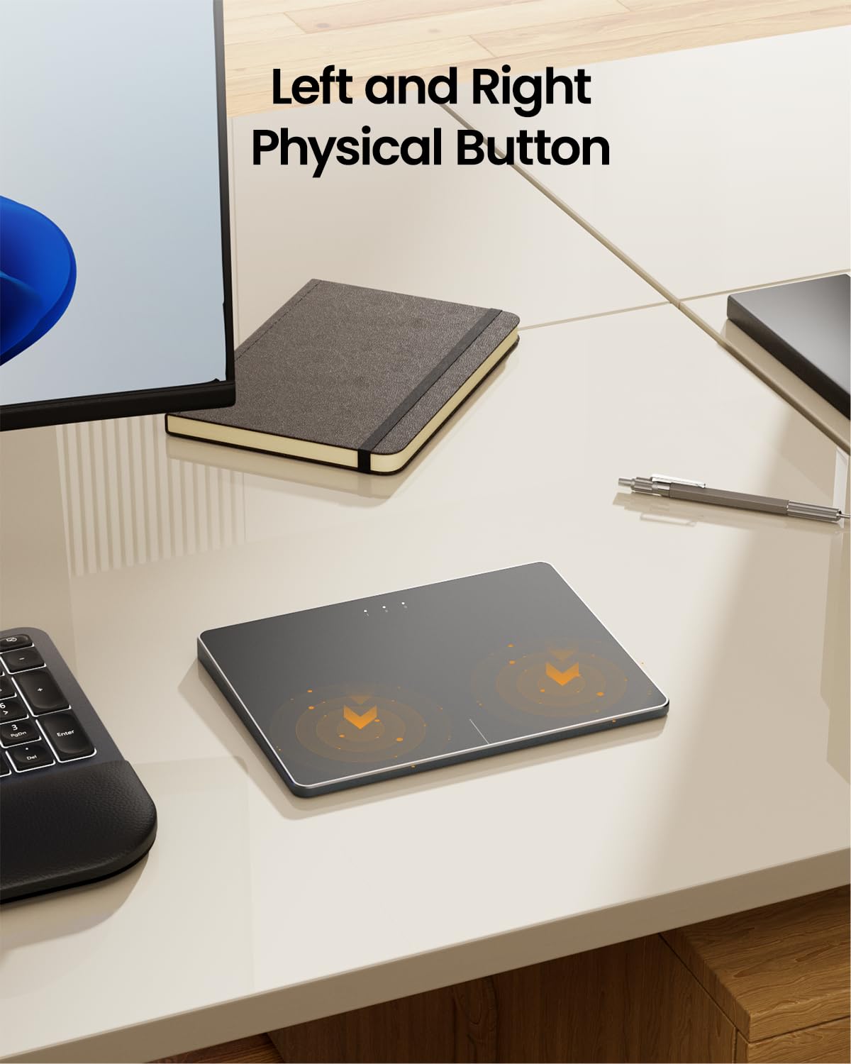 ProtoArc T1 Plus Trackpad Inalámbrico, Touchpad de Alta Precisión para Windows, Ratón Trackpad Bluetooth con Soporte Multi-Gesture para Windows 11/10/7 PC PortáTil Ordenador