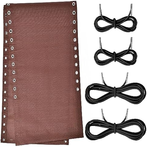 M MAIUS Zero Gravity Chair Replacement Fabric, Anti Gravity Lounge Chair Cloth with 4 PCS Replacement Lace Cords Gravity Chair Accessories Bungee Elastic Patio Recliner Chair (Upgrated Brown- 21")… Cover