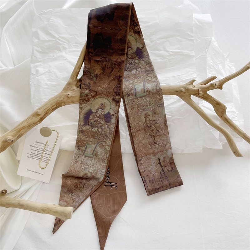 Retro Double-sided Long Thin Scarf Skinny Ribbon Neck Tie Waist Belt for Women Girls4