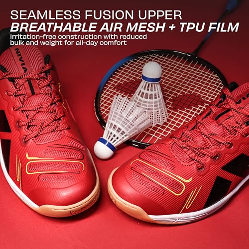 Image of Nivia Super Court 3.0 Badminton Shoes for Men, Duofoam Midsole, Seamless Mesh Upper, Non-Marking Sole, Indoor Court Shoes for Badminton, Volleyball, Squash, Table Tennis, Pickelball