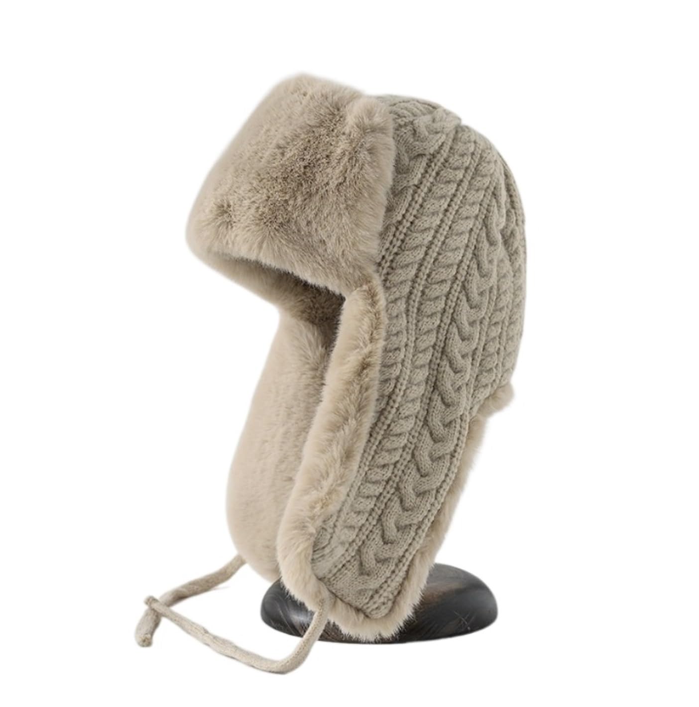 Mützen Winter Mützen Plüsch-Wintermütze, Warme Strickmütze, Niedliche Poilt-Mütze Mit Ohrenschützern Für Skaten Wintermütze (Color : K, Size : One Size)